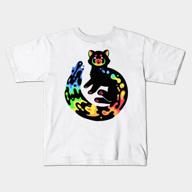 Rainbow Red Panda Kids T-Shirt by Things By Diana